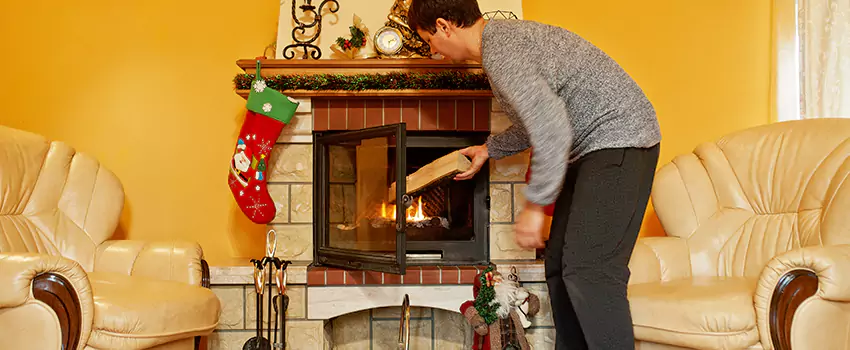 Rusted Metal Fireplace Restoration in Desert Hot Springs, California
